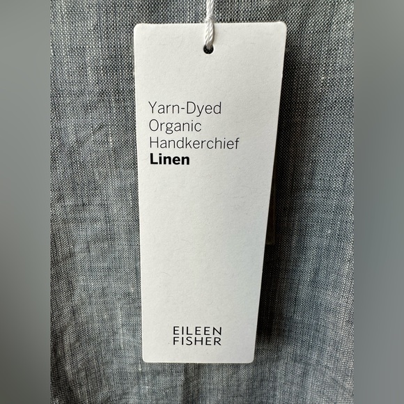 Eileen Fisher Yarn Dyed Organic Handkerchief Linen Chambray Roundneck Box Top XL - Picture 13 of 15